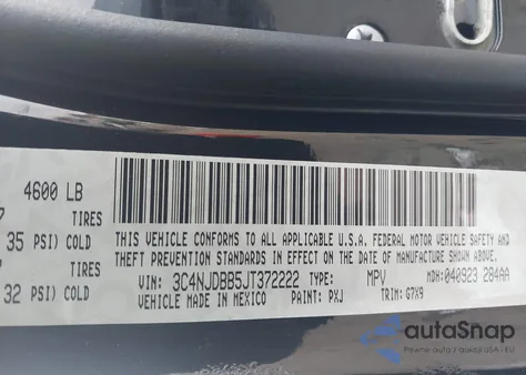 2018 Jeep Compass Latitude 4X4 from USA, damaged, VIN 3C4NJDBB5JT372222